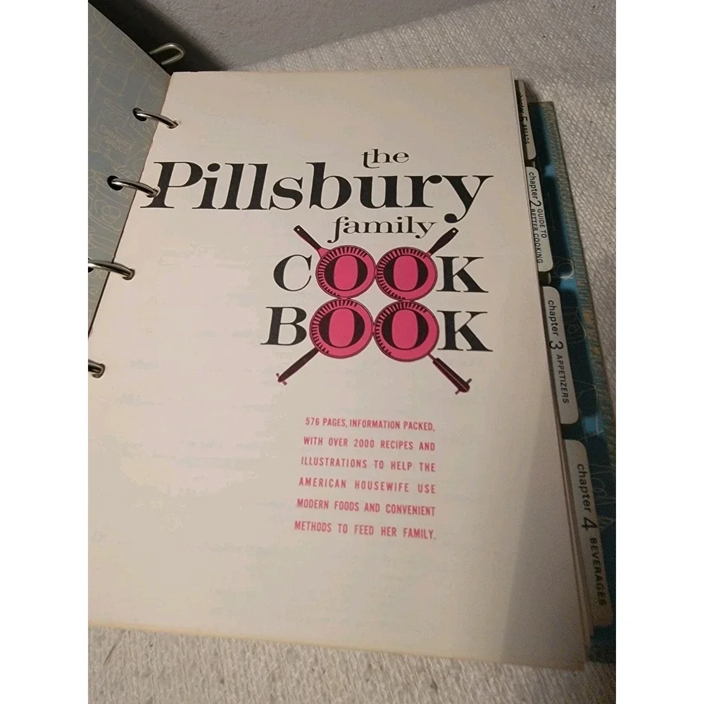 The‎ Pillsbury Family Cook Book Vintage Americana 1963 Hardcover 5 Ring Binder
